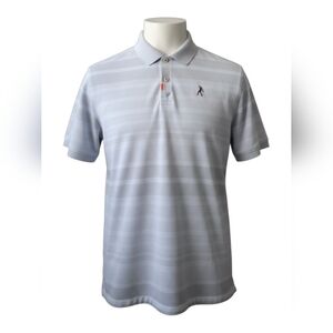 Nike Golf Tiger Woods First Pump Logo Striped Dri Fit Polo Shirt Sz L